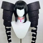 Anime Celestia Ludenberg Cosplay Yasuhiro Taeko Wig Artificial Black Hair Spiral Double Ponytail Role Play Props