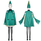 Anime Witch Hat Atelier Coco Cosplay Outfit Green Cloak Uniform Full Set With Hat Socks For Halloween Costume Party