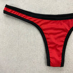 Retro Shoulder Strap Adjustable Backless Simple Summer Split Bikini Y2K Aesthetic Sexy Spice Girl Beach Contrast Color