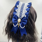Lolita Hair Band Headwear Lolita Gothic Dark Collection Cross with Angel Handle Sweet Hair Accessories - White Lace