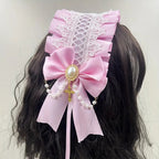 Lolita Hair Band Headwear Lolita Gothic Dark Collection Cross with Angel Handle Sweet Hair Accessories - White Lace