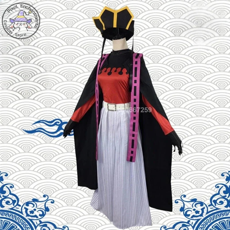 Popular Anime Demon Doma Douma Cosplay Costume Twelve Kizuki Upper Rank Two Role Play Wig Fan Sets Outfit for Men Women
