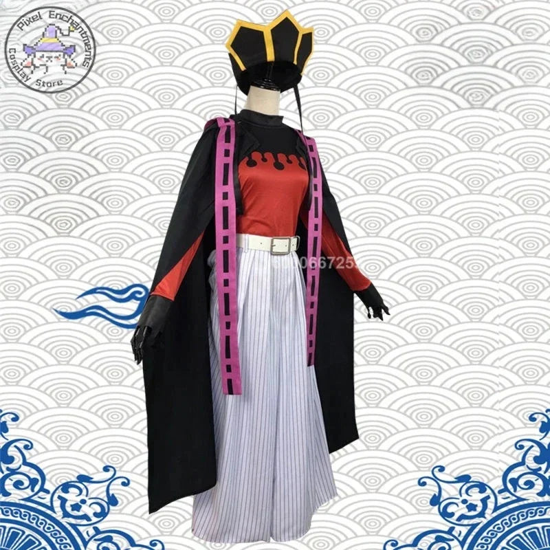 Popular Anime Demon Doma Douma Cosplay Costume Twelve Kizuki Upper Rank Two Role Play Wig Fan Sets Outfit for Men Women