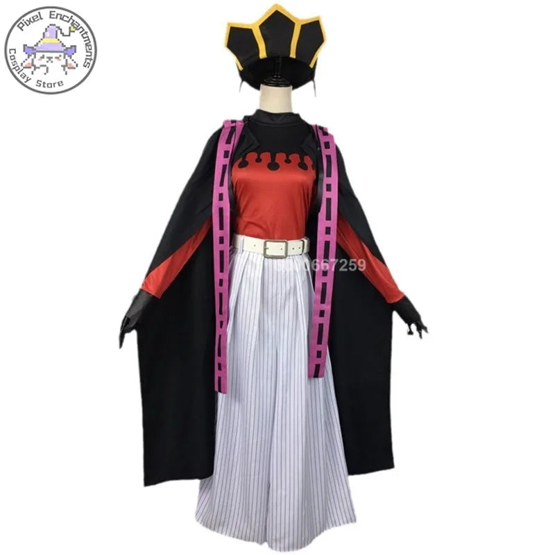 Popular Anime Demon Doma Douma Cosplay Costume Twelve Kizuki Upper Rank Two Role Play Wig Fan Sets Outfit for Men Women