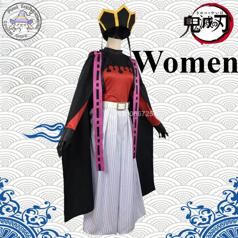 Popular Anime Demon Doma Douma Cosplay Costume Twelve Kizuki Upper Rank Two Role Play Wig Fan Sets Outfit for Men Women