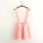 Embroidered Cat Paw Mini Skirt in Cotton - Pink / M - Mini Skirt
