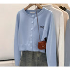 2024 Korean-style High-end Embroidered Slim Sweater Coat Autumn and Winter Niche Non-collision Design Top for Women
