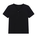 Women’s T-Shirt Korean Style Summer Petite Loose Versatile Casual Stylish Fashionable V-Neck Elegant Women’s Clothing