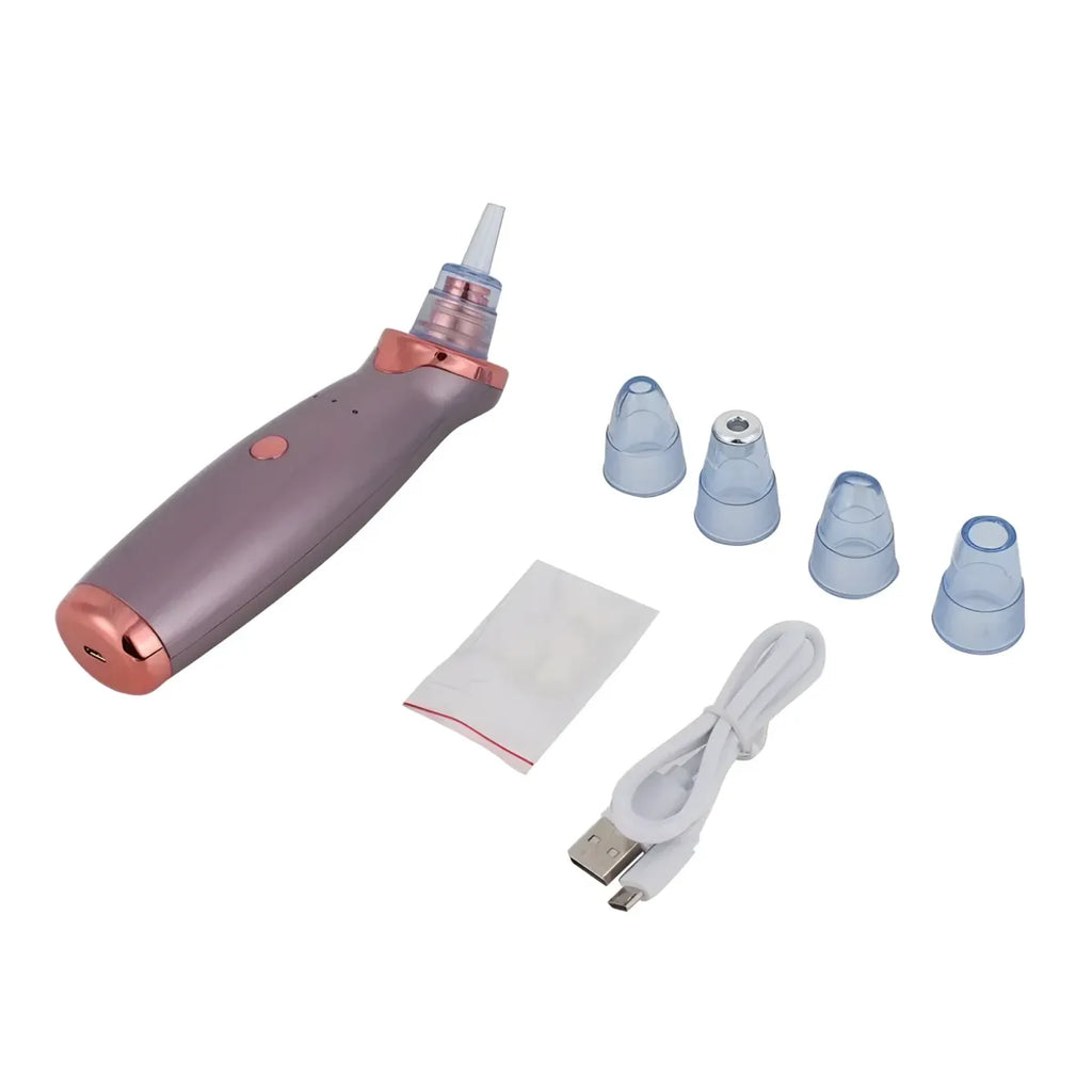 Blackhead Remover Facial Vacuum USB Rechargeable with 4 Heads