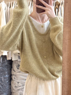 Japanese Sweet Faux Two-Piece Cardigan - kawaii-inspired outfit in pastel colors - 29770015
