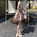 Sweet Floral Sling Dress Women’s Summer Small 2023 New French Style Gentle Korean Style First Love Short Dress