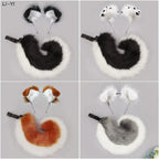 12 Styles 2Pcs/set Furry Anime Dog Ear Headband Tail Cartoon Comic-Con Cosplay Costume Accessories Plush Animal Ears