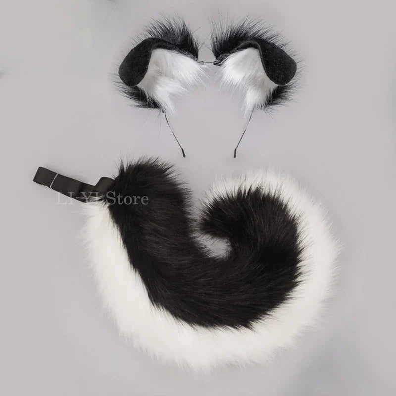 12 Styles 2Pcs/set Furry Anime Dog Ear Headband Tail Cartoon Comic-Con Cosplay Costume Accessories Plush Animal Ears