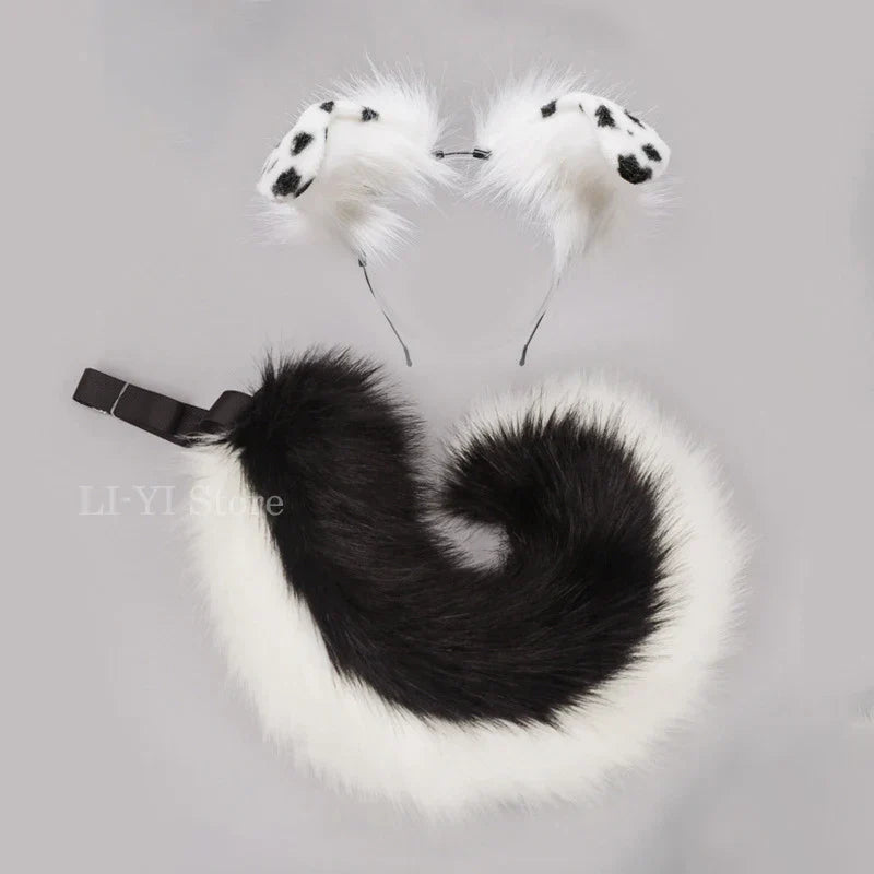12 Styles 2Pcs/set Furry Anime Dog Ear Headband Tail Cartoon Comic-Con Cosplay Costume Accessories Plush Animal Ears