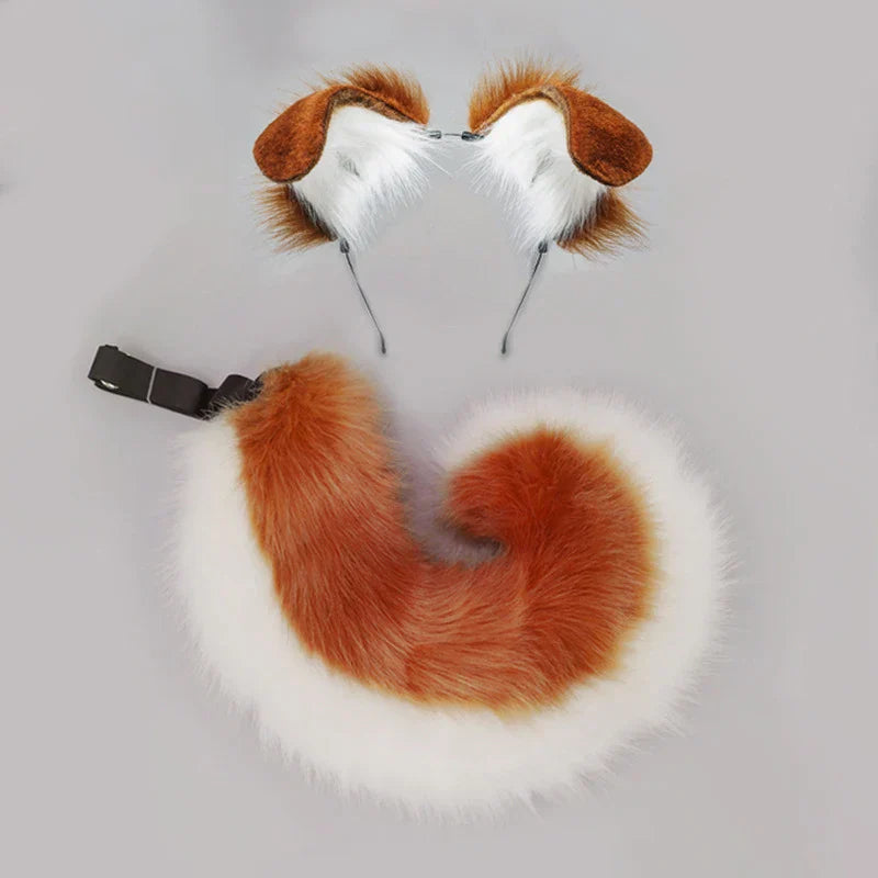 12 Styles 2Pcs/set Furry Anime Dog Ear Headband Tail Cartoon Comic-Con Cosplay Costume Accessories Plush Animal Ears