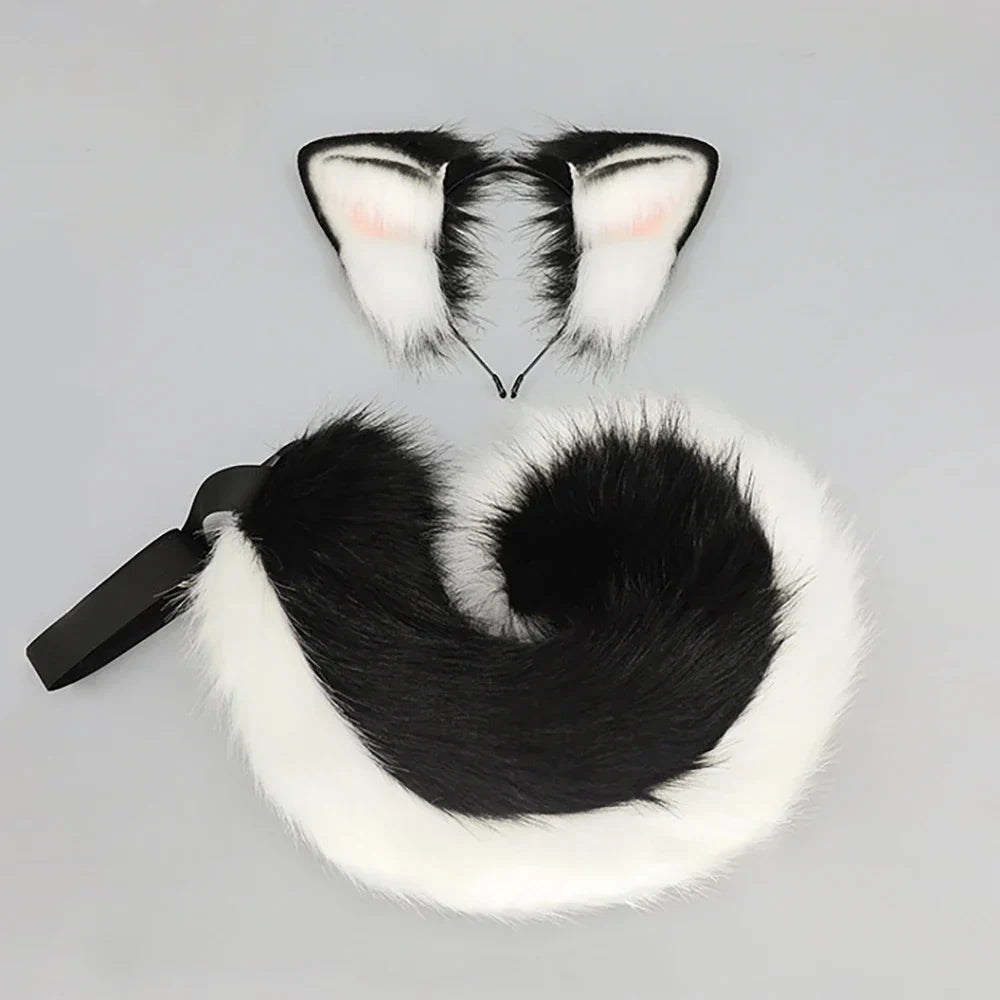 12 Styles 2Pcs/set Furry Anime Dog Ear Headband Tail Cartoon Comic-Con Cosplay Costume Accessories Plush Animal Ears