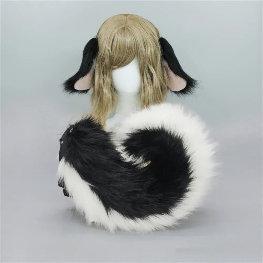 12 Styles 2Pcs/set Furry Anime Dog Ear Headband Tail Cartoon Comic-Con Cosplay Costume Accessories Plush Animal Ears