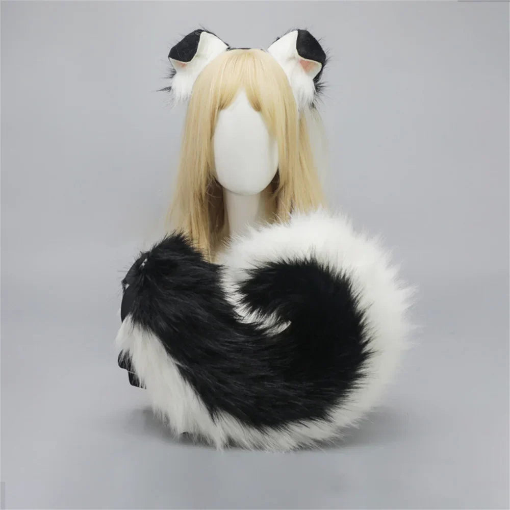 12 Styles 2Pcs/set Furry Anime Dog Ear Headband Tail Cartoon Comic-Con Cosplay Costume Accessories Plush Animal Ears