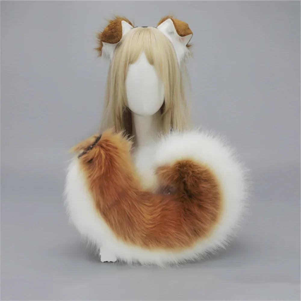 12 Styles 2Pcs/set Furry Anime Dog Ear Headband Tail Cartoon Comic-Con Cosplay Costume Accessories Plush Animal Ears