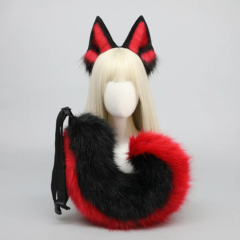 12 Styles 2Pcs/set Furry Anime Dog Ear Headband Tail Cartoon Comic-Con Cosplay Costume Accessories Plush Animal Ears