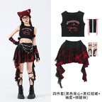Hip Hop Sweet Girls Crop Top Street Dance Sweat Pants Jazz Girl Group Clothes Sets Kids K-pop Costumes Children Teens