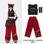 Hip Hop Sweet Girls Crop Top Street Dance Sweat Pants Jazz Girl Group Clothes Sets Kids K-pop Costumes Children Teens