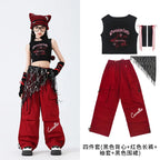 Hip Hop Sweet Girls Crop Top Street Dance Sweat Pants Jazz Girl Group Clothes Sets Kids K-pop Costumes Children Teens