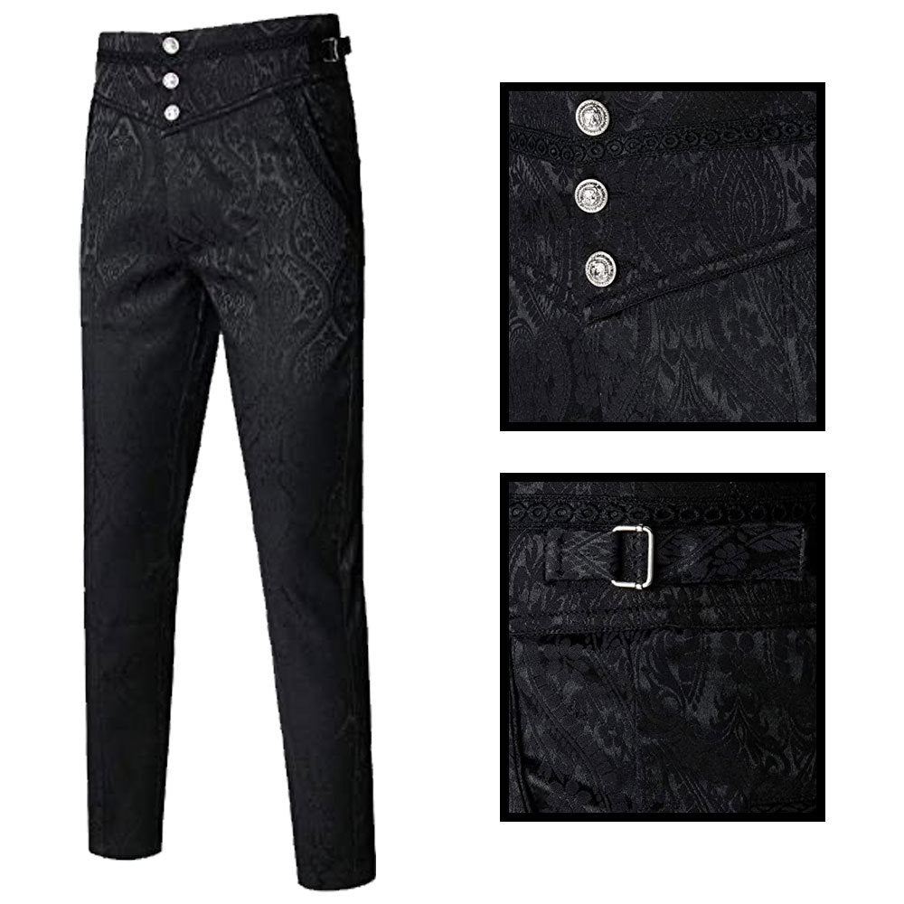 2025 New Halloween Vampire cosplay Pants Diablo Gothic Jacquard Pants in stock - Black / XS