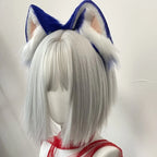 Hot Anime Hedgehog Cosplay Headband Blue Dog Ears Headwear Plush Lolita Headdress Halloween Furry Handmade Cosplay