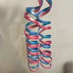 Handmade Ame Laser Double Ponytails Hairclip Anime KAngel Rain Cosplay Wig Shiny Ribbon Pink Blue Hair Halloween