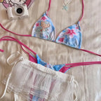 Japanese Hello Kittys Women Split Strap Bikini Summer Girls Seaside Fashion Swimsuit Sexy Triangle Swimwear Kawaii