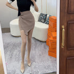 South Korea Dongdaemun New Unique High Waist Kink Stretch Hip Skirt se