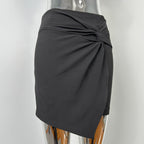 South Korea Dongdaemun New Unique High Waist Kink Stretch Hip Skirt se - Black / S