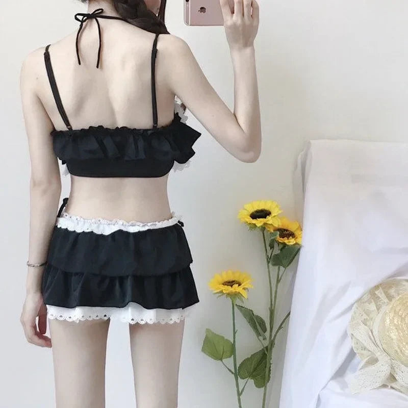 Bikini Sets Women Swimsuit Kawaii Japanese Style Girls Sweet Sexy Swimwear Chic Popular High Waist Summer Beach Slim