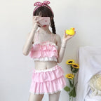 Bikini Sets Women Swimsuit Kawaii Japanese Style Girls Sweet Sexy Swimwear Chic Popular High Waist Summer Beach Slim
