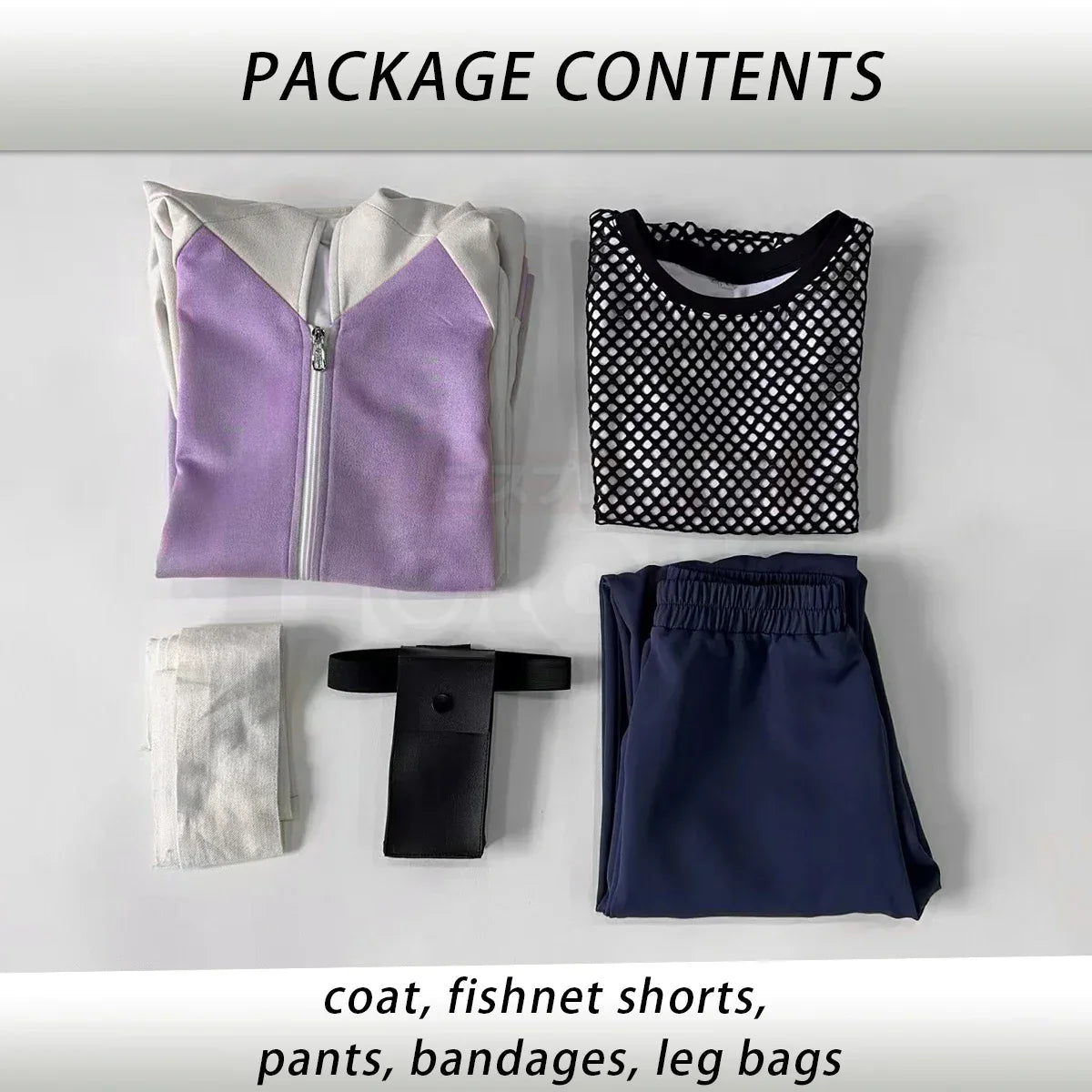 HOLOUN Anime Hyuga Hinata Cosplay Costume Wig Tracksuit Pants Fish Net Top Leg Pouch Cos Convention Daily Wear Gift