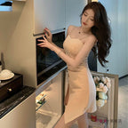Hot-Selling Mature and Elegant Style Sexy Bodycon Irregular Strap Dress French-Style Short Dress Summer 2025