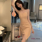 Hot-Selling Mature and Elegant Style Sexy Bodycon Irregular Strap Dress French-Style Short Dress Summer 2025