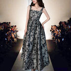 Star Same Style 2024 Spring and Summer New Women’s Clothes Jacquard Bronzing Waist Large Swing Celebrity Elegant Dress