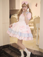 Japanese-Style Maid Lolita Soft Girl Dress Cos Anime Cream Sweetheart Cafe Cute Maid Uniform Set