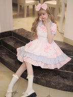 Japanese-Style Maid Lolita Soft Girl Dress Cos Anime Cream Sweetheart Cafe Cute Maid Uniform Set