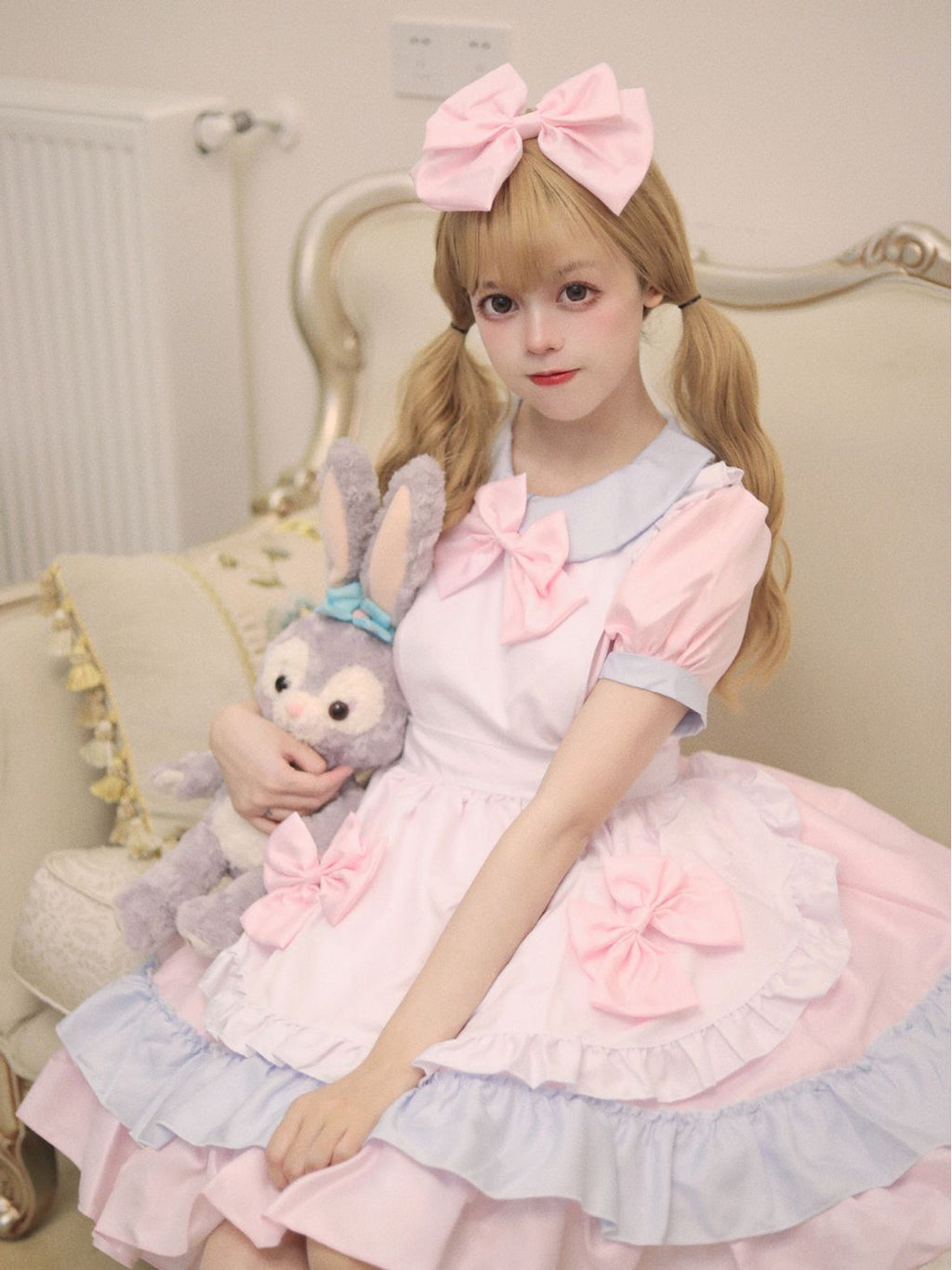 Japanese-Style Maid Lolita Soft Girl Dress Cos Anime Cream Sweetheart Cafe Cute Maid Uniform Set