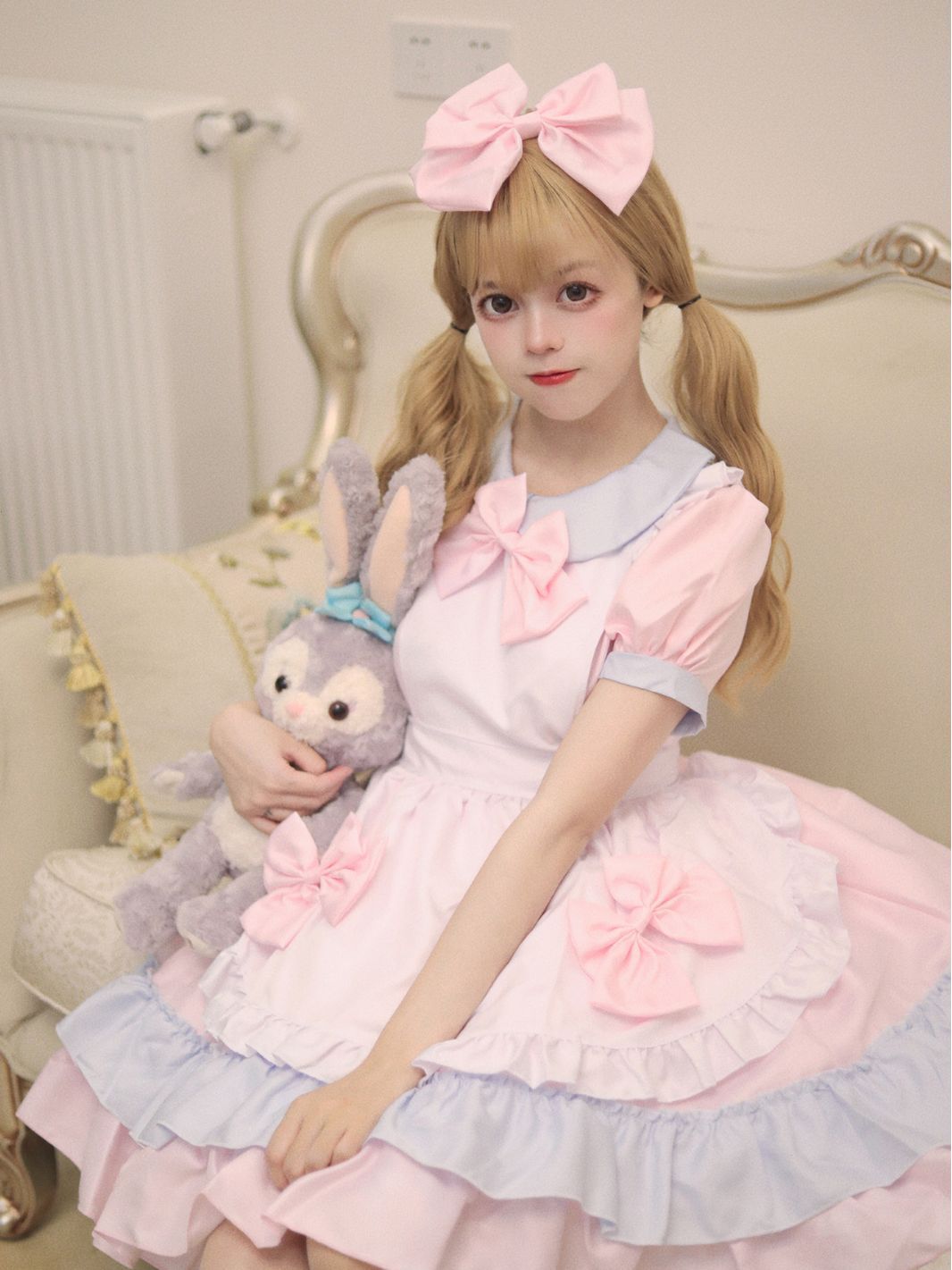 Japanese-Style Maid Lolita Soft Girl Dress Cos Anime Cream Sweetheart Cafe Cute Maid Uniform Set