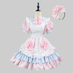 Japanese-Style Maid Lolita Soft Girl Dress Cos Anime Cream Sweetheart Cafe Cute Maid Uniform Set - Pink / S