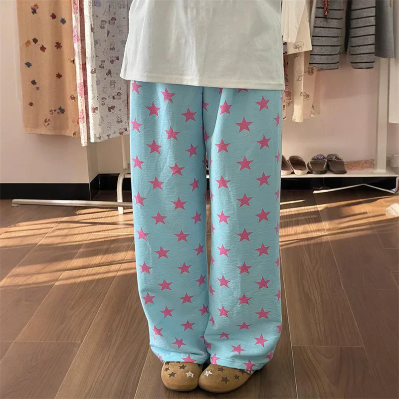 Anime JOJO STEEL BALL RUN Jonathan Joestar Cosplay Pants Costume Blue Casual Pants Summer Home Pajamas Clothes - Light