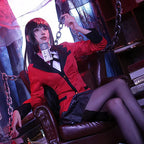 Anime Kakegurui Jabami Yumeko Cosplay Costume Meari Saotome Sayaka Compulsive Gambler School Uniform Girl Pleated Skirt