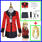 Anime Kakegurui Jabami Yumeko Cosplay Costume Meari Saotome Sayaka Compulsive Gambler School Uniform Girl Pleated Skirt
