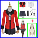 Anime Kakegurui Jabami Yumeko Cosplay Costume Meari Saotome Sayaka Compulsive Gambler School Uniform Girl Pleated Skirt