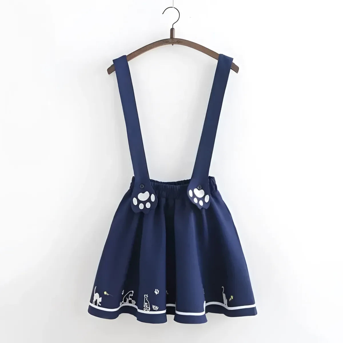 Embroidered Cat Paw Mini Skirt in Cotton