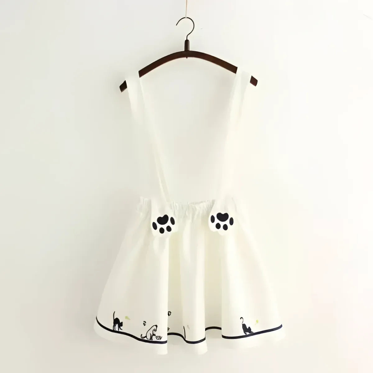 Embroidered Cat Paw Mini Skirt in Cotton